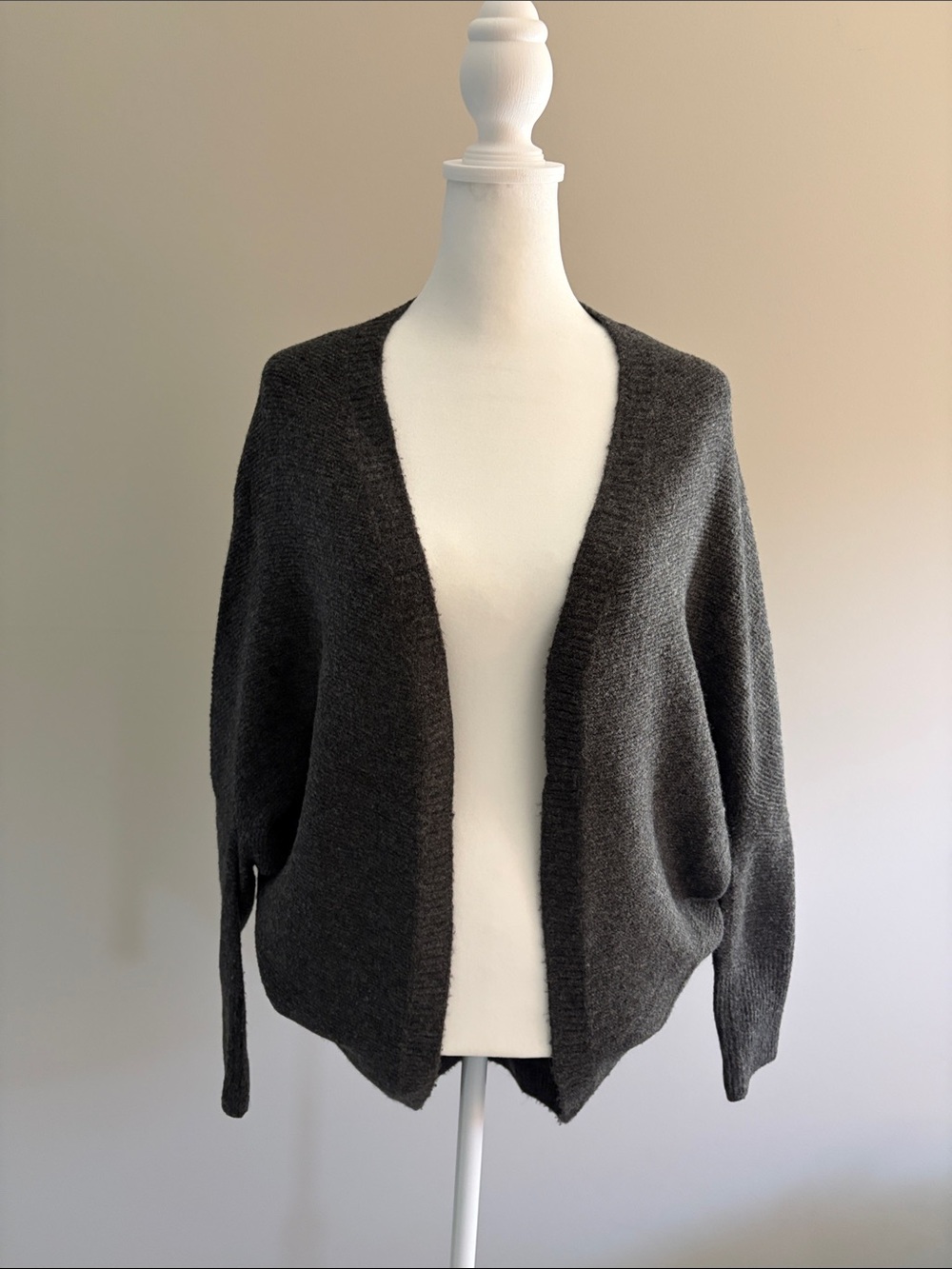 Uniqlo Charcoal Open-Front Cardigan Sweater
